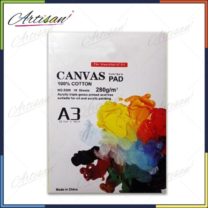 Artisan - A3 Size Canvas Pad 10 Sheets 100% Cotton 280gsm