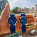 Couple Watches | Watches for Couples | Couple Watches For Lovers | Pair Watches Fro Men And Women | Pack Of 2 Couple Watches | Pair Watches Of Chain | With Box | Blue Color. 