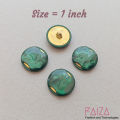 4-Pieces Fancy Dark Green Novelty with Golden Shank Elegant Buttons | Fancy Buttons for Men/Women Kurta, Kurti | Ladies and Gents Suit, Coat, Shirt Buttons | Fancy Buttons. 