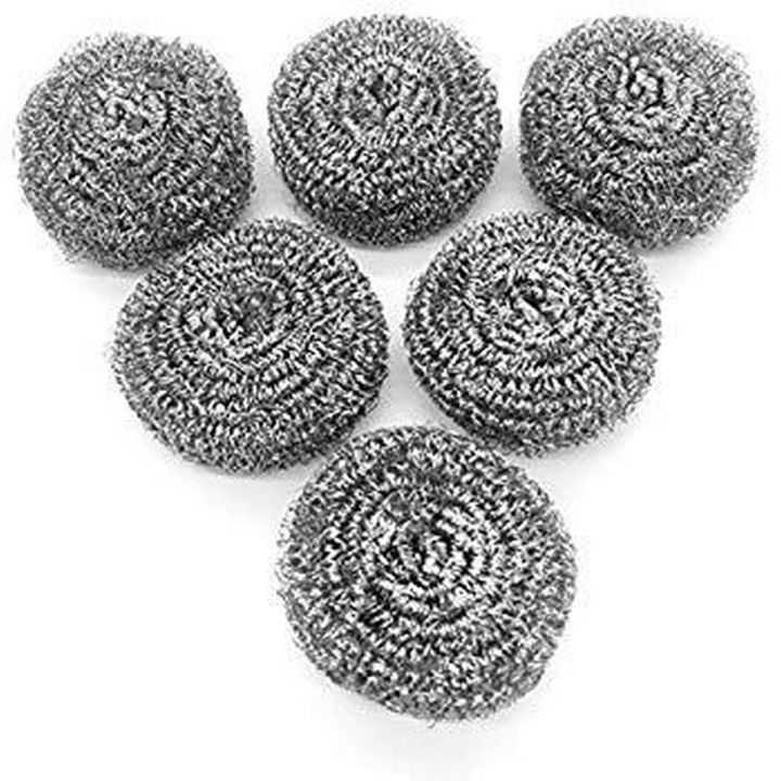Stainless steel wire ball wash dishes Pack Of 6 Pcs