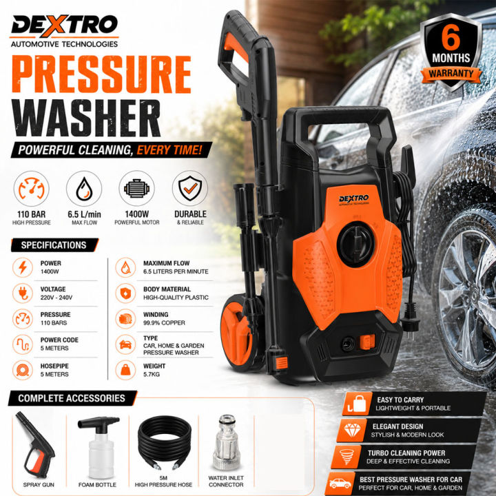Dextro%20DX110%20110%20Bar%20High%20Pressure%20Car%20Washer%201400W%20%7C%20Portable%20Auto%20Start%20Washer%20%7C%202-in-1%20Gun%20Long%20&%20Short%20%7C%20Car%20Bike%20Cleaning%20Machine%20with%20Free%20Soap%20Bottle%20%7C%206%20Months%20Warranty%20-%20Image%202