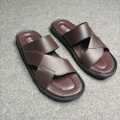 Men's Light Weight House Slippers - Black & Brown Comfortable Raxine. 