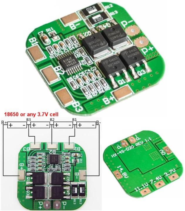 4S 18650 14.8V 10A BMS Battery  board