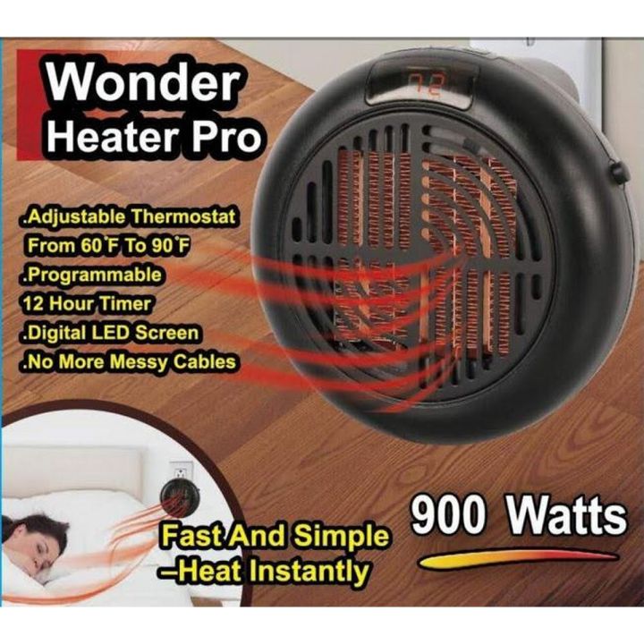 Wonder Heater Pro Portable Handy Heater Wall-Outlet Digital Plugin Electric Heater Air Fan Warm Radiator Home Machine