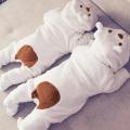Newborn Infant Baby Boy Girl Hooded Cartoon Flannel Romper Jumpsuit Warm Clothes. 