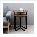 Prime Pickz Modern Minimalistic Nesting Table Set with V Shape Metal Frame | White, Black, Brown, Beige Tops. 