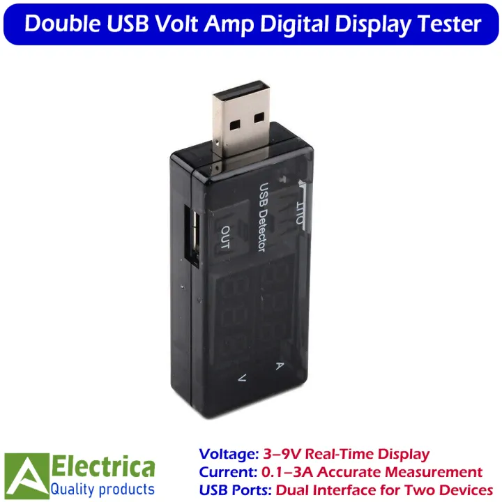 Double%20USB%20Volt%20Amp%20Meter%20Detector%20Tester%203%E2%80%939V%200.1%E2%80%933A%20Portable%20USB%20Charger%20Tester%20with%20Digital%20Display%20by%20Electrica%20-%20Image%206