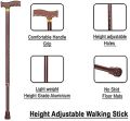 Aluminium Walking Stick T Handle Stick for Old Age Peoples Man Women and Adults | Light Weight Height Adjustable Walking Hiking Stick. 