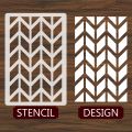 Chevron Pattren  Decorative Stencils for Wall & Fabric ID#212F. 