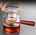 Techmanistan 500ml Turkish Tea Kettle with Glass Filter & Wooden Handle, Stove Safe Glass Teapot Liner Filter, Glasses Tea Maker with Wooden Handle. 