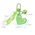 Fashion Creative Love Shaped Bell Car Keychain For Women Girls Cute Acrylic Chain Accessories Couples Bags Pendant Accessories. 
