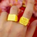 Gold shop with 999 24k real gold ring men's fortune adjustable 24 K 5D real gold ring smooth sailing domineering male ring. 
