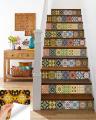 Techmanistan Pack Of 12 - Traditional Talavera Mediterranean Vintage Tile Stickers For Bathroom & Kitchen - 6x6 Inches each. 