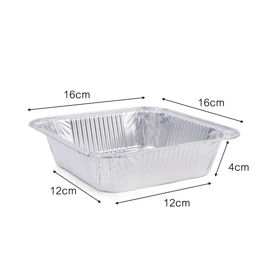 10PCS Square Aluminum Foil Bake Pan Tinfoil Box Barbecue Baking Tray Food Containers For Cakes Air Fryer Baking Pan Daraz.pk