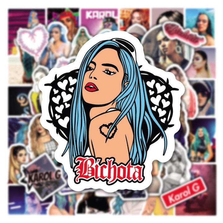 50Pcs Mixed Karol G Stickers Adult Waterproof Decal Laptop Motorcycle Luggage Snowboard Fridge Car Graffiti Sticker