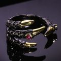 [ New ] Non-Mainstream Alternative Domineering Tyrant Gold Dragon Claw Eagle Claw Personality Fashion Chic Hip Hop Creative Ring. 