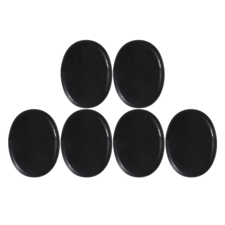 6 Pcs Hot Massage Stone Set Natural Basalt Warmer Rock Kit 4 x 3cm