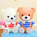 Cute Strap Teddy Bear Doll Striped Couple Bear Plush Toy Wedding Ragdoll Christmas Birthday Gift. 