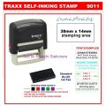 Traxx 9011 Customize Self-Inking Stamp Rubber stamp customized stamp with your own detail (Impression size 38 mm x 14 mm). 