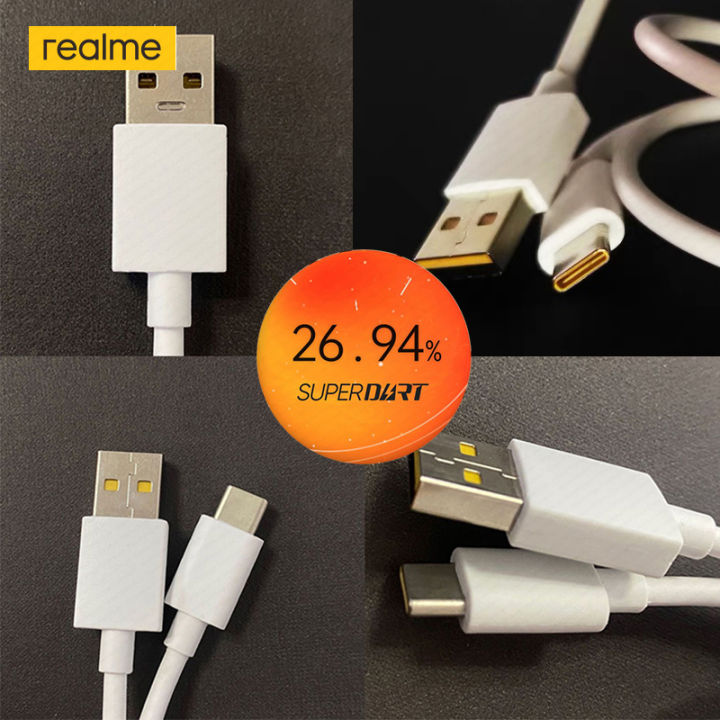 Realme Charger Cable 80W 65W Superdart Usb Type C Realme GT NEO 3 150W X50 GT 2 Pro 9 7 8 C55 C53 33W SUPERVOOC Charging Cable
