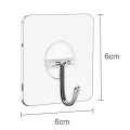10pcs Transparent Stainless Steel Strong Self Adhesive Hooks Key Storage Hanger for Kitchen Bathroom Door Wall Multi-function. 