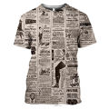Old Newspaper 3D Printed T-shirt Men Women Casual Fashion Hip Hop Funny Short Sleeve Streetwear Vintage Tees Tops Summer Tshirts. 