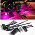 Car Interior Atmosphere Light With Remote/Plug & Play Multi Color Romantic LED Strips    LED Car Interior 4 Strips - Ambient / Atmospheric Lights. 