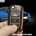 TPU Car Flip Key Case Cover Shell For Volkswagen VW Polo Golf Passat Tiguan Beetle Caddy T5 Up Eos Skoda Octavia Seat Leon Altea. 