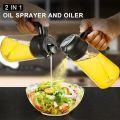 Oil Dispenser Bottle for Kitchen, 2 in 1 Olive Oil Sprayer and Oil Dispenser, Oil Spray Bottle 500ML/ 17OZ for Cooking, Kitchen, BBQ, Air Fryer, Salad, Baking. 