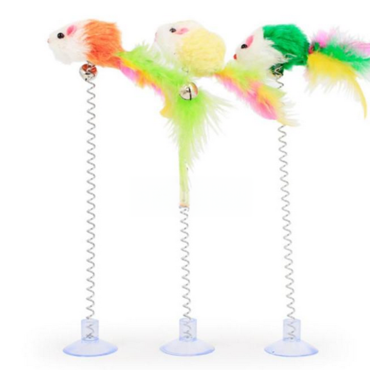 Interactive Cat Toy Feather Teaser Wand