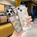 Cartoon Jelly Cat Croissant Bread Cake Case For Samsung Galaxy S24 S23 S22 S21 S20 Plus Ultra FE A55 A35 A54 A53 A15 A06 A52 A52S Casing Trend Premium IMD Soft Silicone Edge Cover. 