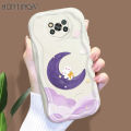 Hontinga for Xiaomi Poco X3 NFC Poco X3 Pro Back Cover Purple Moon Clouds Phone Case Texture Wavy Edge Soft Mobile Cover. 