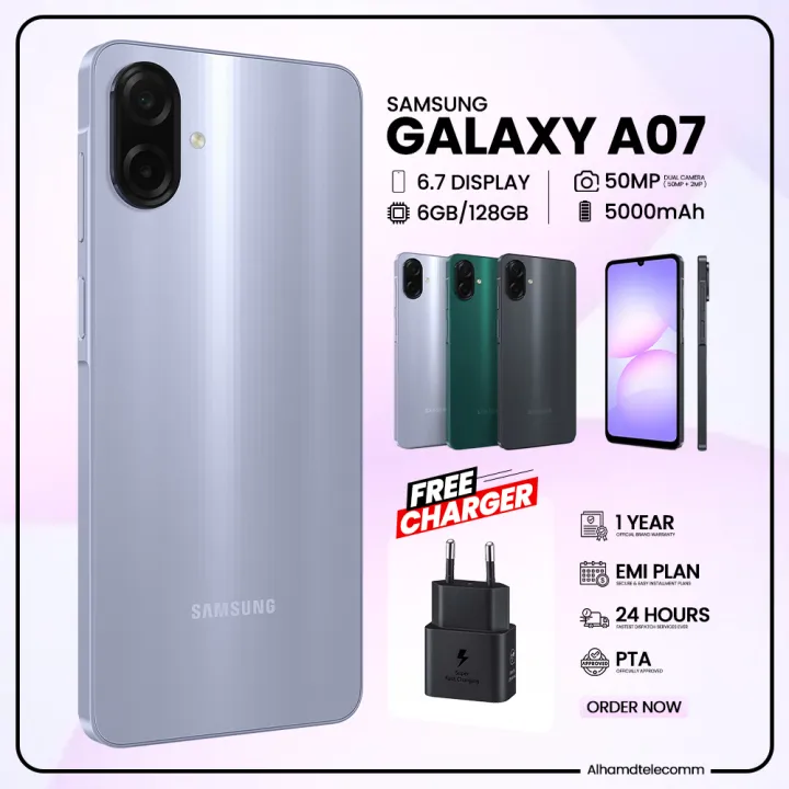 Samsung Galaxy A07 With 25W Charger – 6GB RAM + 128GB Storage | 50MP ...