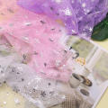 150cm Width Tulle Fabric Sheer Snowflake Pattern Mesh Texture Mesh Fabric 1meter/Lot Polyester Material Gauze Fabric for Tutu. 