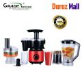 Grace N Food Processor Kitchen Master Unbreakable jug. chopper Dry Mill.Plastic  Jar & Vegetable Cutter Meat Blade 2 Year Motor Warranty. 