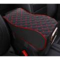 Car Center Console Armrest Cushion With Mobile Pocket Beige and Black. 