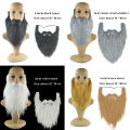 DIY Fancy Dress Fake Beard Long Fluff Beards Cosplay Costume Props Simulated Beard Handmade Mustache Halloween Party Supplies-Angelia. 