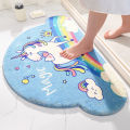 Kawaii Rug for Home Bath Living Room Floor Stair Kitchen Non-Slip Rainbow Gamer Unicorn Welcome Entrance Doormats Carpets. 