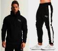 VQ Tracksuit For Men - Black  Running & Sports  White Stripes. 