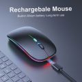 【Rechargeable】Wireless Gaming Mouse RGB with adjustable DPI ~ Silent Click, Ultra-thin, LED Wireless Optical Mouse for Laptop, PC, Computer, MacBook, iPad, Smart TV. 
