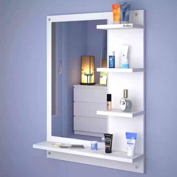 New Elegant Dresser DIY Wall Mounted Dressing Table  with 4 shelfs (31x23 Inches)