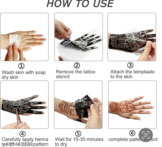 12%20Arabic%20Bridal%20Hand%20Foot%20Bail%20Mehndi%20Design%20Henna%20Mehandi%20Hina%20Stencils%20Body%20Sticker%20Reuseable-2%20-%20Image%203