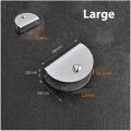 2PCS Bathroom Mirror Glass Clip Stainless Steel Half Round Glass Clamp Advertising Plate Glass Holder Shelf Clamp Bracket With Screws For Cupboard Door. 