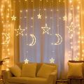 Decorium 2.5M star moon curtain decoration light wall decoration led light - Home light - Ramadan Decoration Light. 
