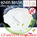 1X N95 Face mask Mouth Nose Mask Sports Anti Smog Haze Air Pollution PM2.5 White Cover 5 lay For Adults. 