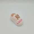 Baby Soft Booties with Teddy Bear Clip – Anti-Slip Sole – Warm Winter Crib Shoes. 