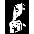 car sticker shh HALF FACE  12 INCH. 