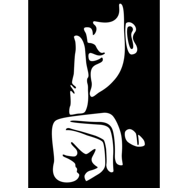car sticker shh HALF FACE  12 INCH