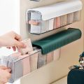 New Clear Wall Mounted Drawer Organizer, Hanging Transparent Underwear Panties Storage Box Punch-Free Multifunctional for Clothes, Socks, Ties blue,white,green. 