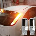 2Pcs Chrome 7440 T20 144SMD Amber Canbus Error Free LED Lamp Bulb Turn Signal Light. 
